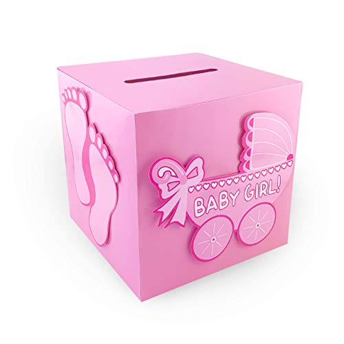 Tytroy Baby Shower Wishing Well Card Box Cute Decoration Rattle Pretty Keepsake Carriage (Pink) #TOP10