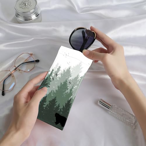 Image of Anikathy 2Pcs Sunglass Eyeglass Glasses Case Soft PU Leather with Cleaning Cloth Portable Glasses Pouch Bag for Men Women