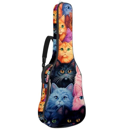Sac pour guitare acoustique chat coloré et imperméable de 41 pouces