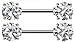 Nipple Ring Bars Surgical Steel Nipple Bar Double Front Facing Round Cz Prongs Body Jewelry Sold As Pair
