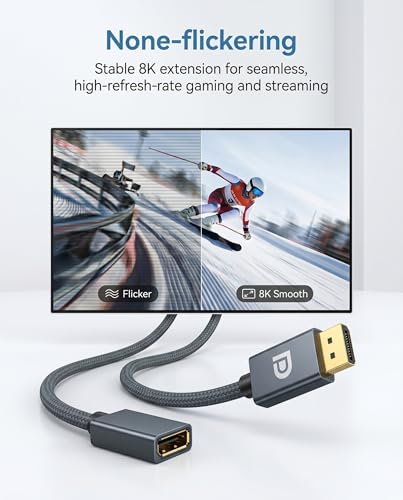 Cable alargador DisplayPort 8K de 1,8m macho a hembra DP 1.4 trenzado de 32.4 Gbps para PC 3