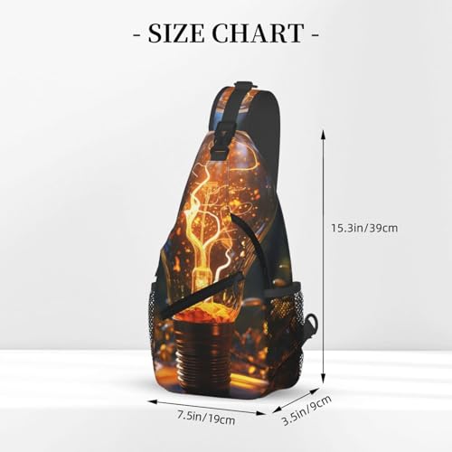 Mochila tipo sling para senderismo unisex negra miniatura 3