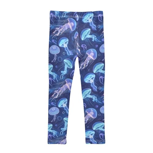 Jellyfish Ocean Girls' Leggings Toddler Doodles Kids Yoga Pants Dance Active Tights 4T2