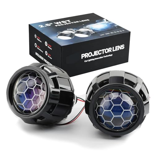 2.5Inch Mini Blue Honeycomb Projector Lens,Car Headlight Retrofit Kit with