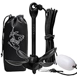 BocBoz Kayak Anchor Boat Anchor for Kayaks, Canoes, SUP Paddle Boards & Jet Skis, Folding Anchor with 40ft Anchor Tow Rope and Carrying Bag- 3.5 lb-Black