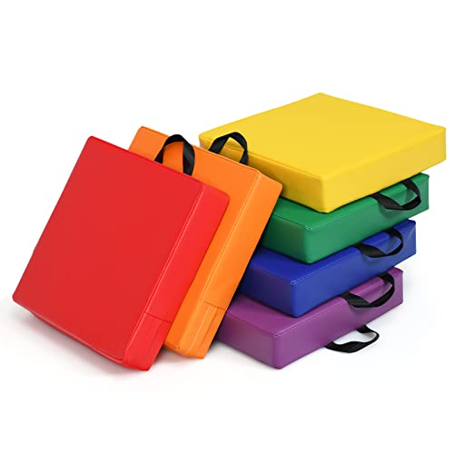 GOPLUS 6er Set Kinder Stuhlkissen, Bodenkissen mit Griff, Sitzkissen aus...