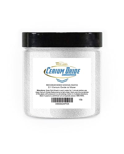Optical Grade Cerium Oxide Glass Repair Powder 16oz Jar | Glass Window and Windshield Repair | Optical Grade, for use with Camera, Scope, Binocular Lens | Remove Scratches and Scuffs (16oz Jar)