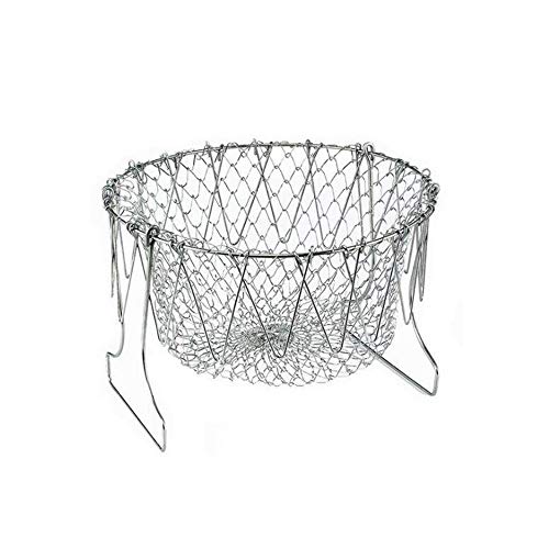 OxoxO Faltbarer Edelstahl-Korb Multifunktionssieb für Braten, Küchenkorb, Kochutensil Cover