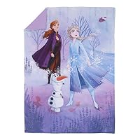 Disney Frozen 2 Lavender, Light Blue and Purple Forest Spirit 4 Piece Toddler Bed Set - Comforter, Fitted Bottom Sheet, Flat Top Sheet, Reversible Pillowcase — image 2