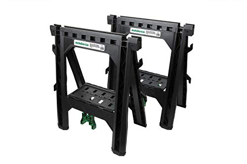 Genesis Gms1015Lc 15-Amp 10-Inch Compound Miter Saw With Laser Guide And 9 Positive Miter Stops, Gray & Metabo Hpt Sawhorses | Folding | 1200 Lb. Capacity | 2-Pack | 115445M #TOP4