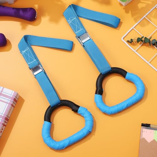 Set de anillas de gimnasia con correas ajustables 1m azul miniatura 5