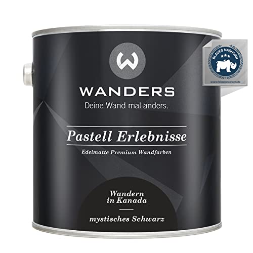 Wanders Pastell Erlebnisse 2,5L - Mystisches Schwarz/Sehr dunkles Grau - Edelmatte Wandfarbe! Küchenmöbellack und Möbelfarbe. Kreidefarbe für Holz & mehr. Hohe Deckkraft, schnell trocknend