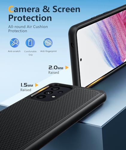 BNIUT for Samsung Galaxy A53 5G (Galaxy A53 5G UW) Case: Dual Layer Protective Heavy Duty Cell Phone Cover Shockproof Rugged with Non Slip Textured Back - Military Protection - 6.5inch (Matte Black)