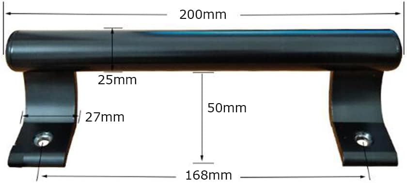 Kafenda 8 inch Aluminum Alloy Sliding Door Handle - Modern Metal Handle for Balcony, Bathroom, Cabinet, Garden Doors (Black)