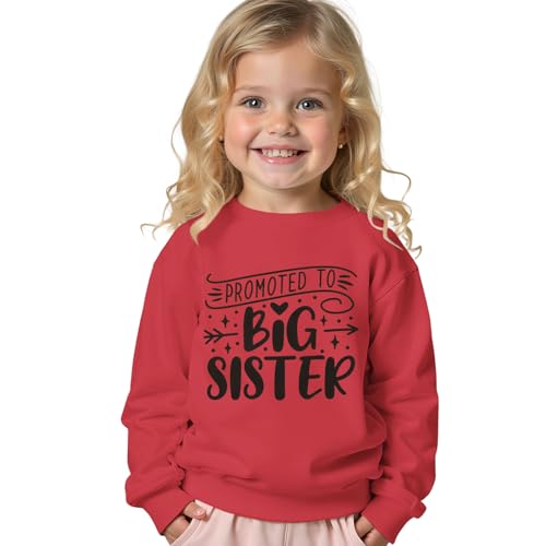 Promoted to Big Sister Sweatshirts Toddler Baby Girl Announcement Big Sis Pullover Crewneck Shirts Fall Tops Clothes
