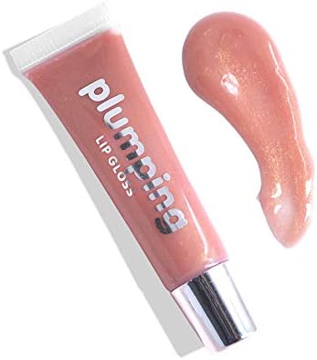 MAEPEOR Plumping Lipgloss Moisturizing Lip Plumper Shiny Jelly Lip Gloss Natural Liquid Lipstick for Women and Girls (Glitter Glossy, 01#Warm Nude)