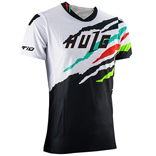 Camiseta De Manga Corta MTB para Hombre,Ropa De Ciclismo para Hombre,Ropa De Ciclismo/Motocross,Camisa De Bicicleta De Montaña,Textura Suave,Absorbe La HumedadMTB BMX (style 07,XXL)