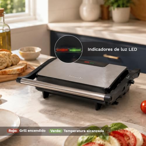 Miniatura 5 de Parrilla Grill Eléctrica Grunkel 1000-2000w Forma Parilla Barbacoa Dos Dimensiones, Antiadherente Con Apertura 180 1000w Normal