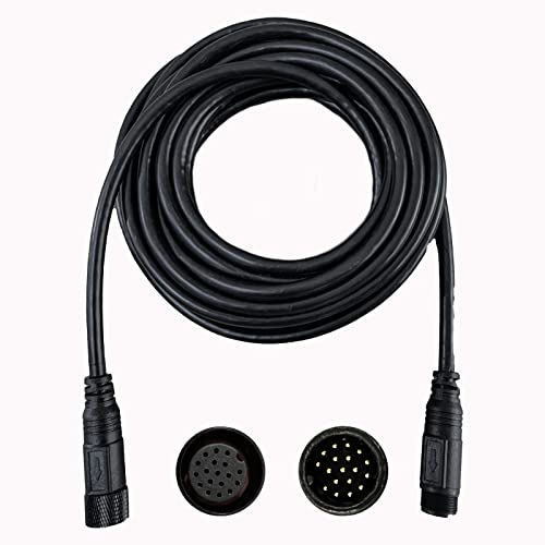 Image of 18 Pin Extension Cable Cord for Monitor Display of Backup Camera System Rear Side View Reverse Camera Car Video Extension Wire AV Extension Cable for RV Trailer Camper Truck Bus (5m /16.4ft)