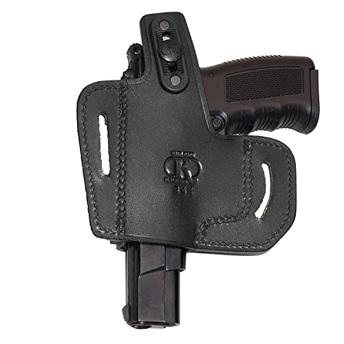 Koltster Leather Holster For Glock 19 | Glock 23, 2 Slot Pancake Owb Black Leather Holster Thumb Break Open-End Right Hand (Alis344) #TOP1