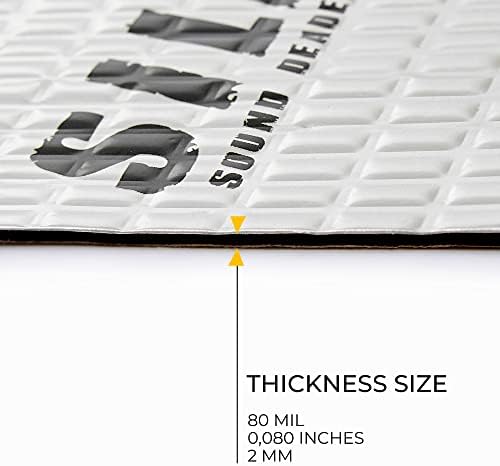 Siless 80 mil (2mm) 10 sqft (0.95 sqm) Car Sound Deadening mat - Butyl Automotive Sound Deadener - Noise Insulation and Vibration Dampening Material (10 sqft) — view 7