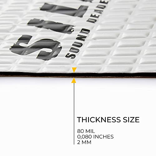 Siless 80 mil (2mm) Car Sound Deadening mat - Butyl Automotive Sound Deadener - Noise Insulation and Vibration Dampening Material 10 sqft (0.95 sqm) by Siless - Image 8