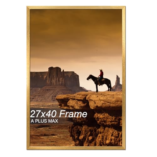 A PLUS MAX 27x40 Picture Frame Gold Light Weight Wall Mount