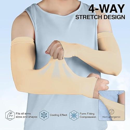 Image of TRENDMALLS Arm Sleeves, Cooling UV Sun Protection Sports Compression for Men /Women /Kids