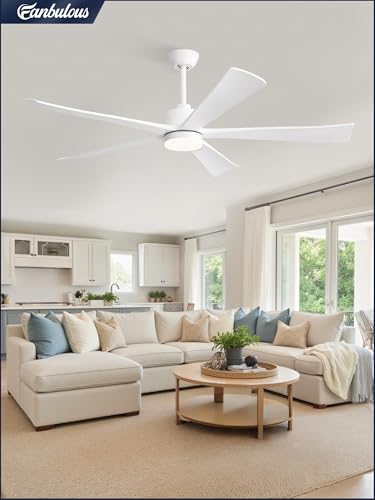 Image of Fanbulous 60 inch Ceiling Fan with Lights and Remote,Quiet White