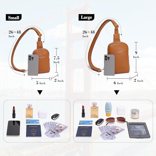 INICAT Small Sling Bag for Women Everyday & Travel Crossbody Bags Lightweight Cross Body Purses Vegan Leather - Image 4