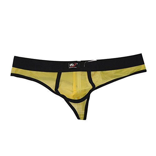 Zacoo Men Sheer Mesh Brief Size L Color Yellow