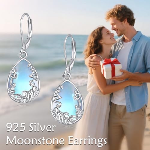 Cadeaux de Noël et Saint-Valentin boucles d'oreilles pierre de lune