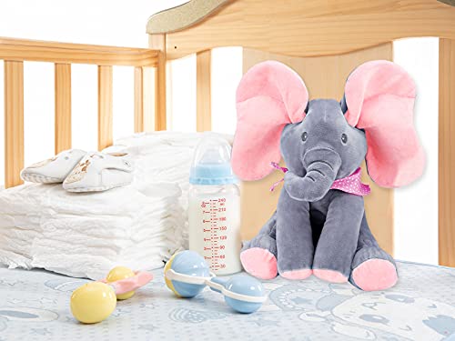 Animated Elephant Toys, Plush Singing Elephant With Ears Moving Electric Plush Toy, Adorable Elephant Stuffed Animal Toy For Baby's Gift, Pink, 12'' #TOP5