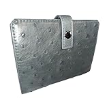 オーストリッチ本革フルポイント 二つ折り財布 カードケース付き TK-30CW101(Gray)