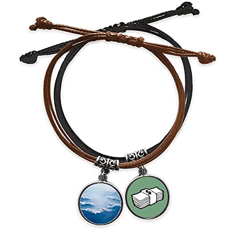 Pulsera de cuero ajustable cielo azul que no se rompe y se adapta a cualquier tamaño de muñeca