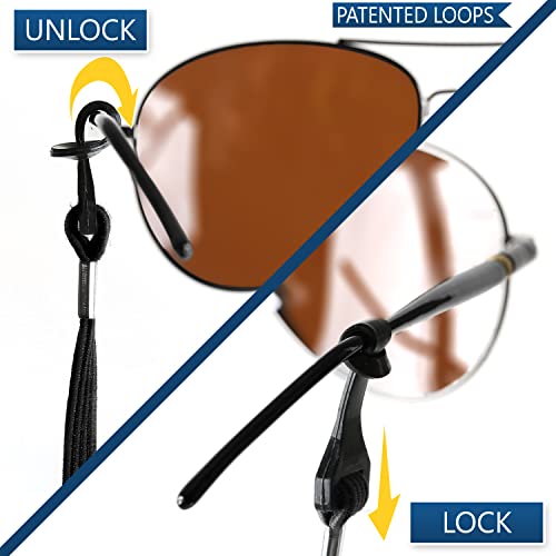 SIGONNA Eye Glasses String Holder Straps - Sports Sunglasses Strap for Men Women - Eyeglass Holders Around Neck - Glasses Retainer Cord Chains Lanyards - 4 Cords (Black) — view 2