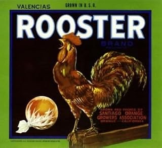 Magnet Orange County Cock Rooster #2 Chicken Orange Citrus Fruit Crate Magnet Art Print