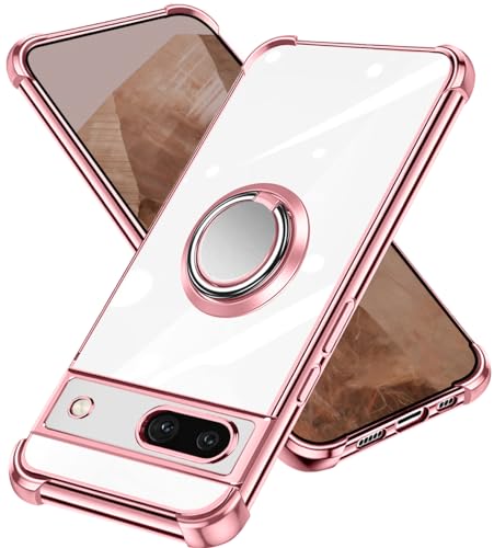 nahailun Google Pixel 8A ケース クリア リング付き pixel8a ケース 耐衝撃 スマホケース ピクセル8a カバー 柔軟 軽量TPU 透明 薄型 レンズ保護スマホ 落下防止 Google Pixel 8a カバー 滑り止め、す
