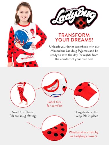 Miraculous Girls Pyjamas | Snug Fitting Girls Pjs | Ladybug Pyjamas for Kids