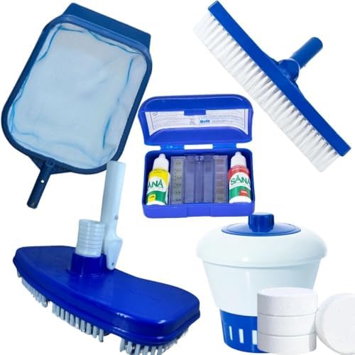 Kit Limpeza Piscina 1kg de Cloro + Clorador + Aspirador + Estojo ...