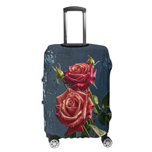 Luggage Covers Anti-Scratch Suitcase Cover Shabby Chic Roses Washable Elastic Suitcase Protector Travel Luggage Protector Covers Carry On Luggages Cover L (26-28 inches)4