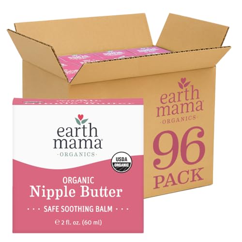 Image of Earth Mama Organic Nipple Butter | Nipple Cream Safe for Breastfeeding | Postpartum Essentials for Nursing | Non Lanolin Nipple Cream, 2-Fluid Ounce (96-Count)