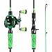 One Bass Fishing Rod and Reel Combo, Baitcasting Combo with SuperPolymer Handle- Green-1.8M -Right Handed