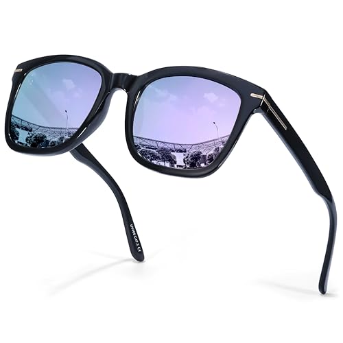 SIPHEW Polarized Sunglasses for Women/Men|Large Frame Sunglasses w UV400 Protection| Oversized Square S Mirrored Shade
