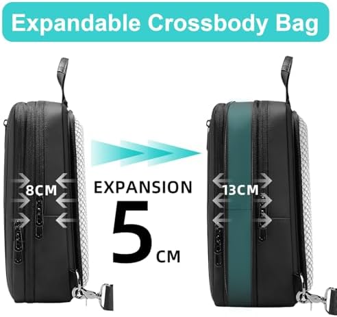 Men's Messenger Backpack, Waterproof Crossbody Travel Bag with USB Charging Port, for Commuting and Hiking — 사진 7