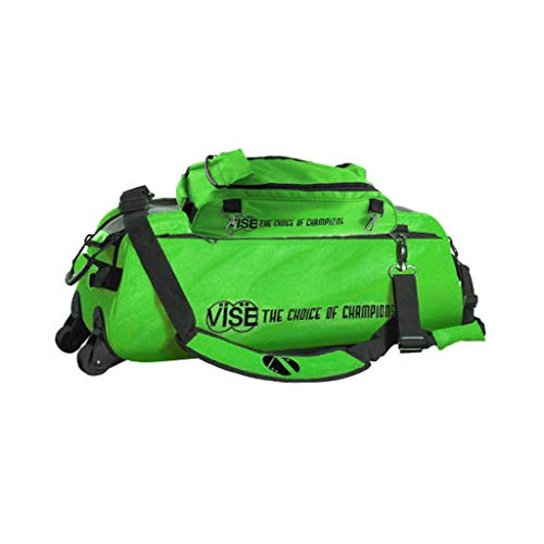 Vise Clear Top 3 Ball Deluxe Roller Bowling Bag- Green