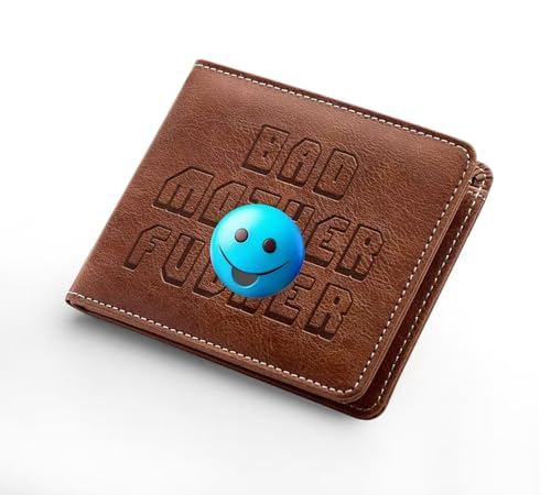 Image of Embroidered Bad Mother f ker Leather Wallet (light brown)