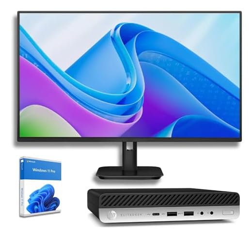 HP Mini-PC für Business und Büro, Intel Core i5-9500T, 16 GB RAM, 512 GB SSD, Windows 11 Pro, Monitor, integrierte Lautsprecher, 36 Monate Garantie