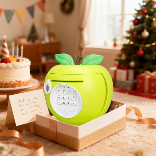 Coffre-fort enfant à code protège argent boîte pièces électronique fruit
