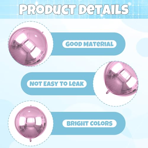 Image of 6pcs 22 inch Pink Blue Star Balloons and 4D Large Foil Balloons, Pink Foil Star Balloon Light Blue 4D Aluminum Balloon For Birthday Baby Shower Party Wedding Anniversary Gender Reveal Decorations